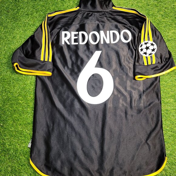 Redondo Real Madrid Black Away UEFA FINAL 1999 2000 Soccer Jersey M SKU# 627113 - Picture 1 of 10